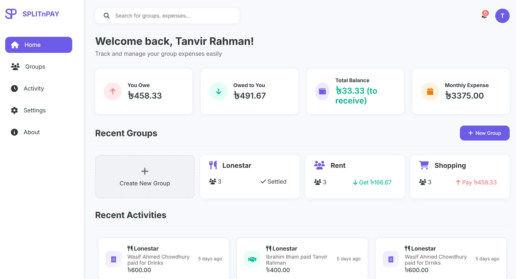 SPLITnPay Smart Bill Splitter